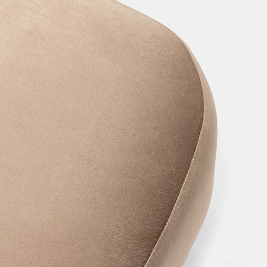 Pouf imbottito 41x38h cm in velluto tortora - Drake