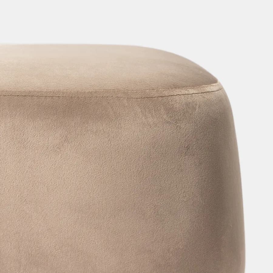 Pouf imbottito 41x38h cm in velluto tortora - Drake