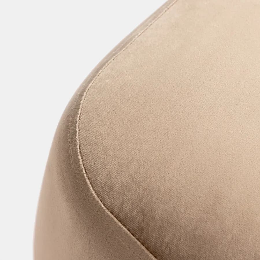Pouf imbottito 41x38h cm in velluto tortora - Drake