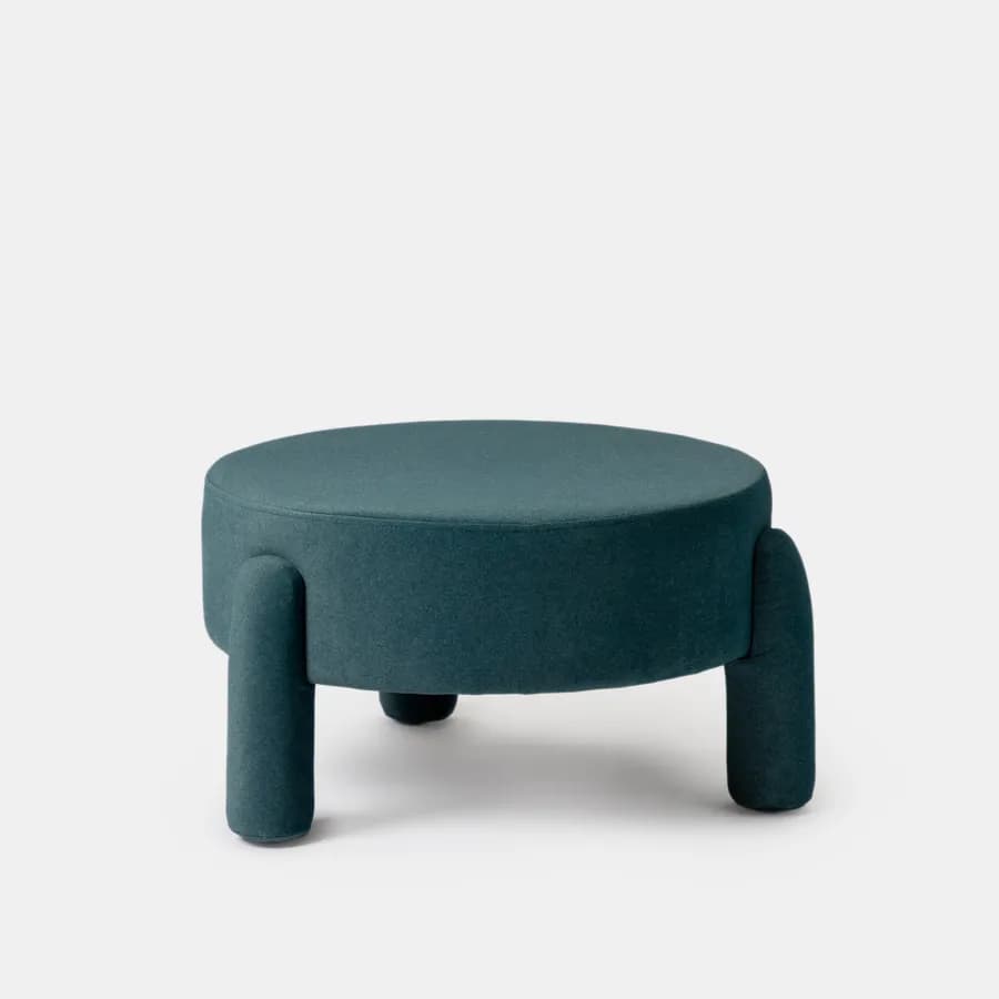 Pouf imbottito 65 cm in tessuto pile blu pavone - Zacar