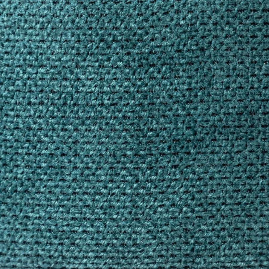 Pouf rotondo 78 cm in maglia petrolio con due tavolini effetto legno nero - Farel