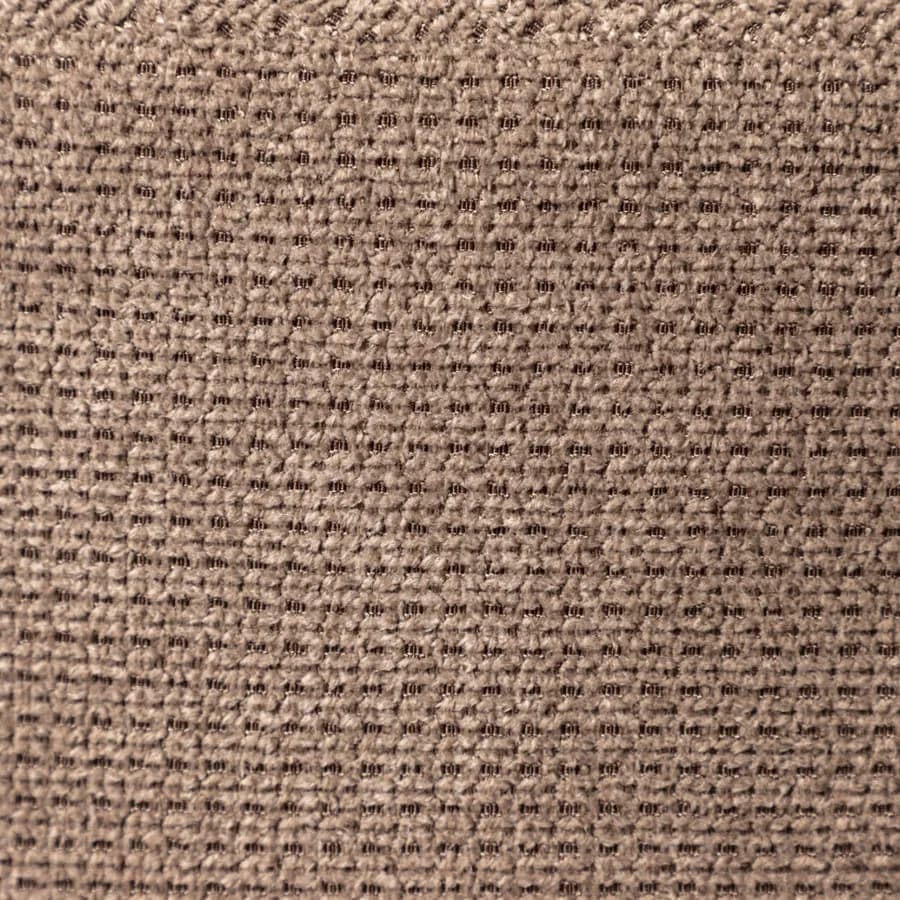 Pouf rotondo 64 cm in maglia tortora con tavolino effetto legno - Farel