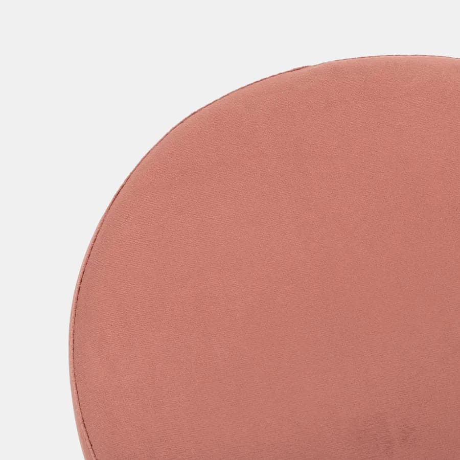 Pouf 35 cm effetto velluto rosa antico con base oro - Elenor