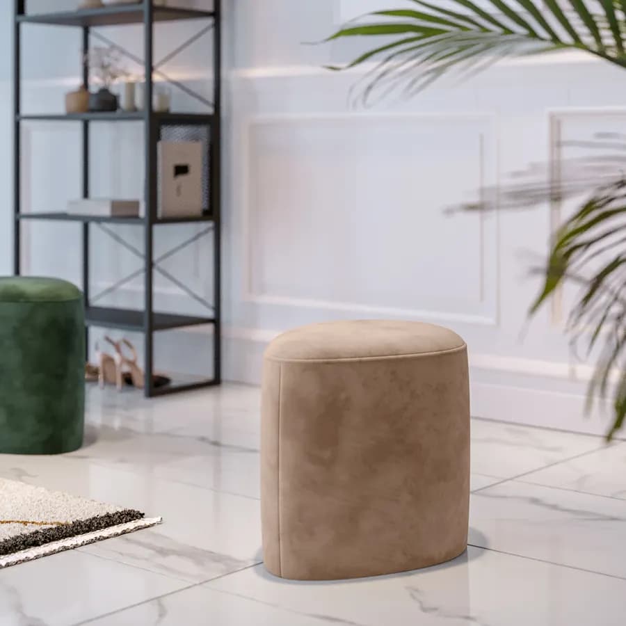 Pouf a goccia 35x45 cm in velluto tortora - Tear
