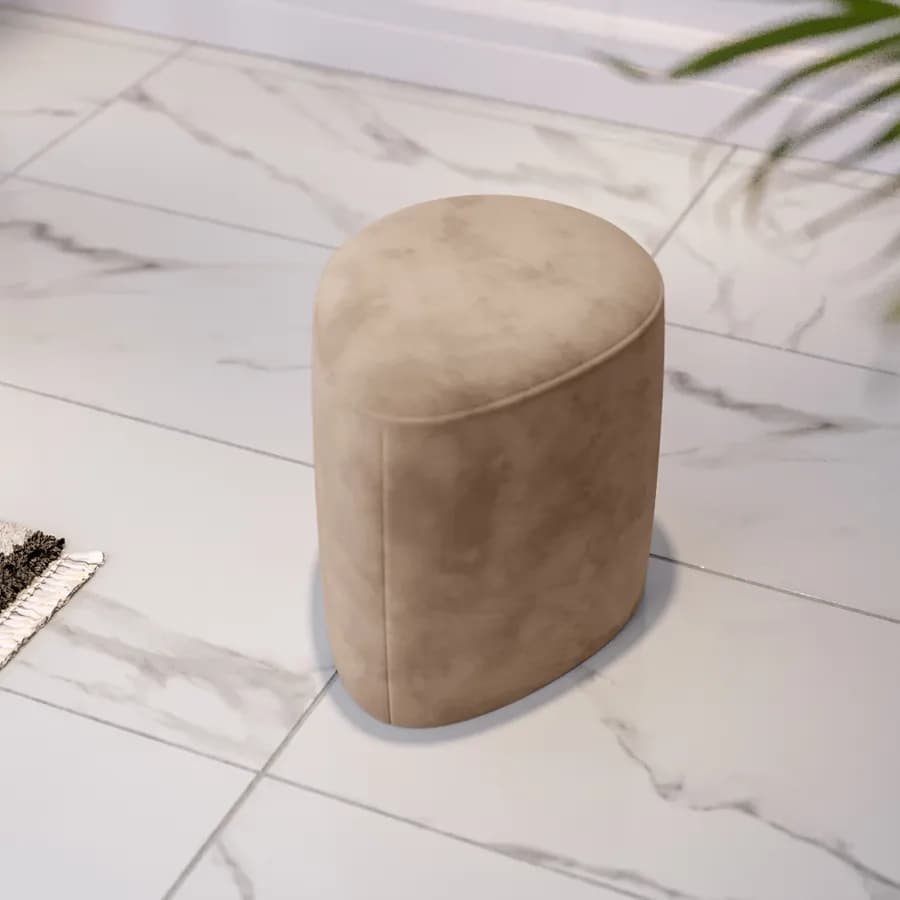 Pouf a goccia 35x45 cm in velluto tortora - Tear
