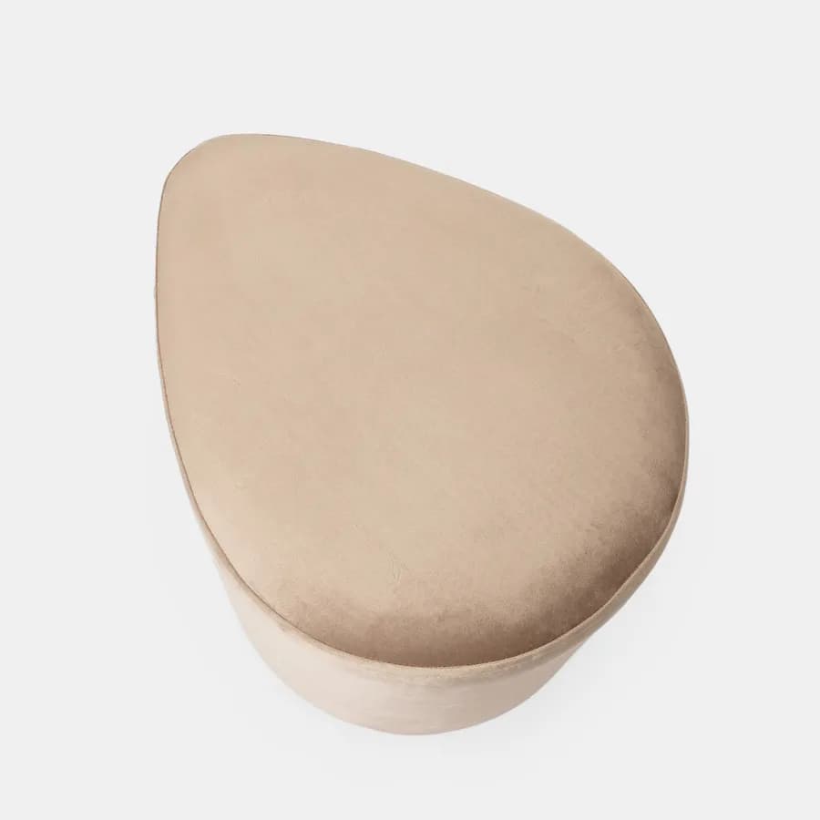 Pouf a goccia 35x45 cm in velluto tortora - Tear