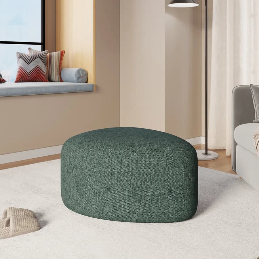 Pouf a goccia 60x33h cm in tessuto effetto maglia verde - Graziana