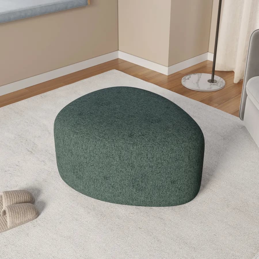 Pouf a goccia 60x33h cm in tessuto effetto maglia verde - Graziana