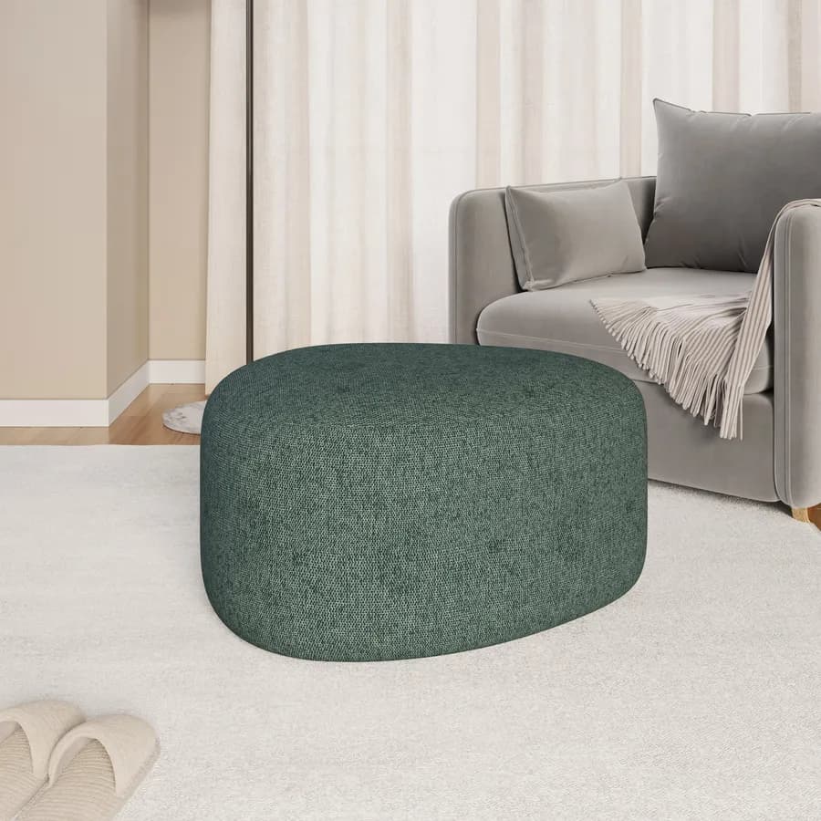 Pouf a goccia 60x33h cm in tessuto effetto maglia verde - Graziana