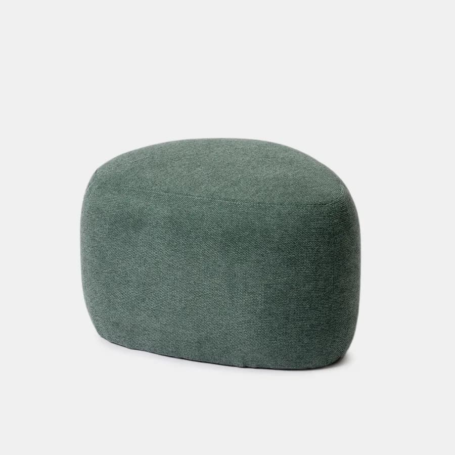 Pouf a goccia 60x33h cm in tessuto effetto maglia verde - Graziana