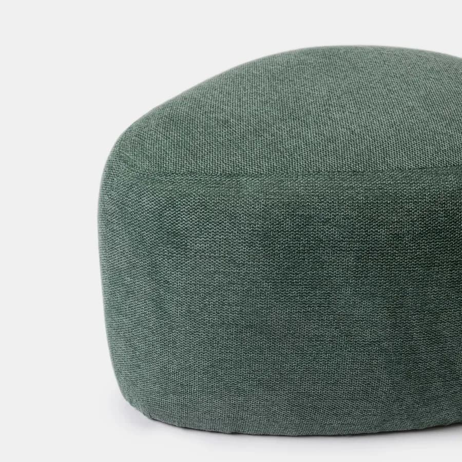 Pouf a goccia 60x33h cm in tessuto effetto maglia verde - Graziana