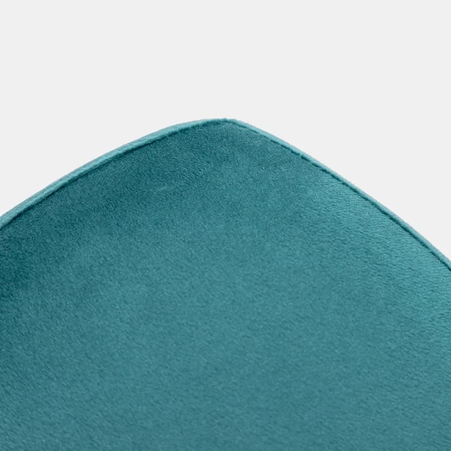 Pouf triangolare 43 cm in velluto blu petrolio imbottito - Joyner
