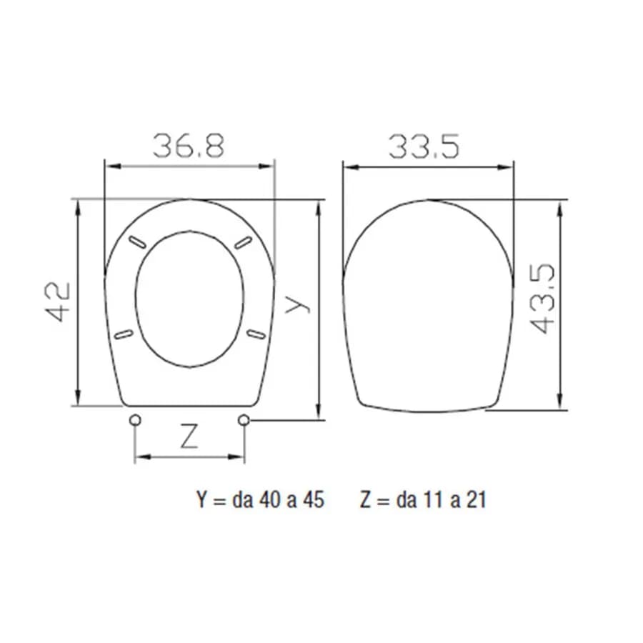 Sedile copriwc SoftClose bianco compatibile con Serie Colibrì 2 Pozzi Ginori