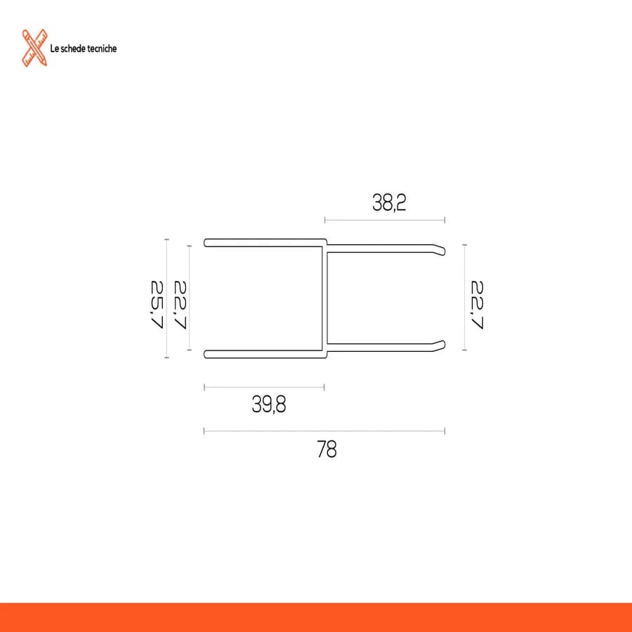 Profilo di estensione 3,5 - 6 cm per box doccia cromato in alluminio - Ebe