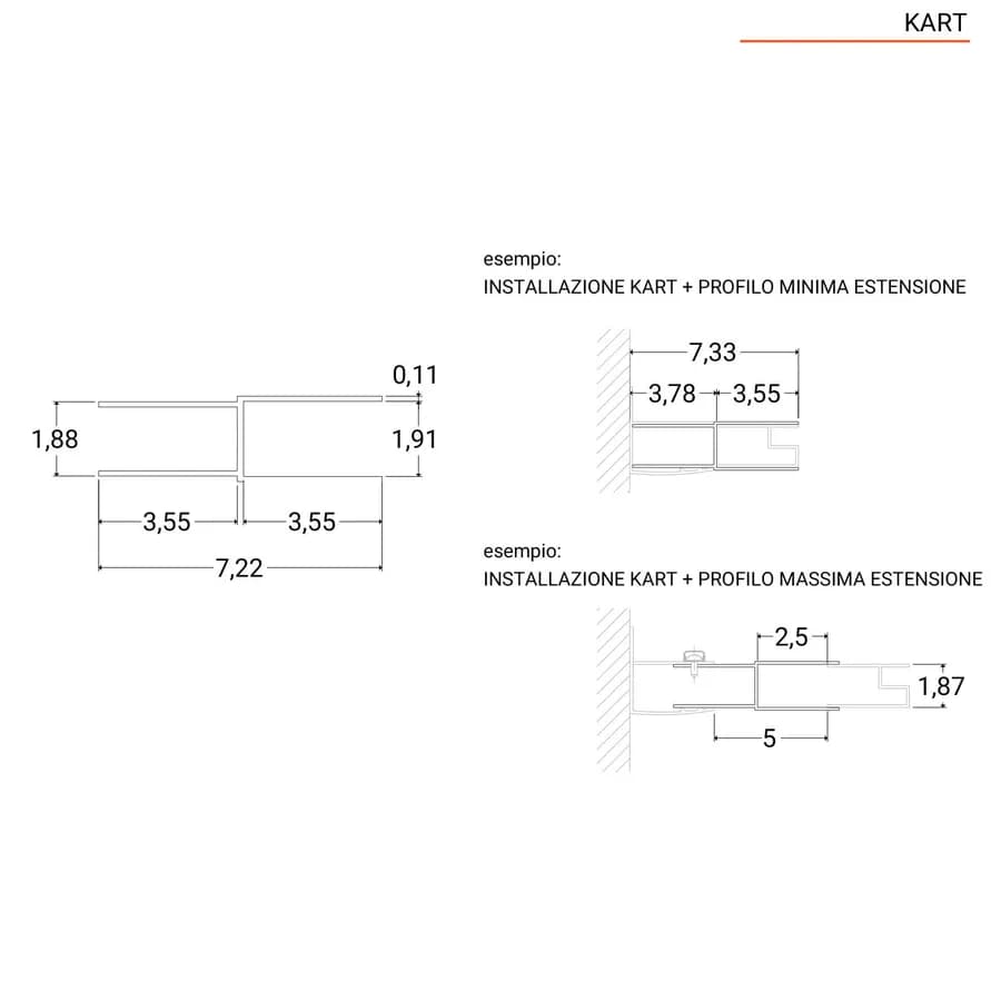 Profilo di estensione 3,5 - 5 cm per box doccia scorrevoli in alluminio cromato - Sky
