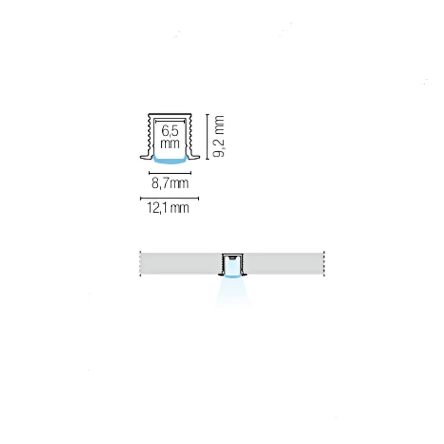 Profilo a rapido fissaggio 200x1,2 cm in alluminio silver - Costaky