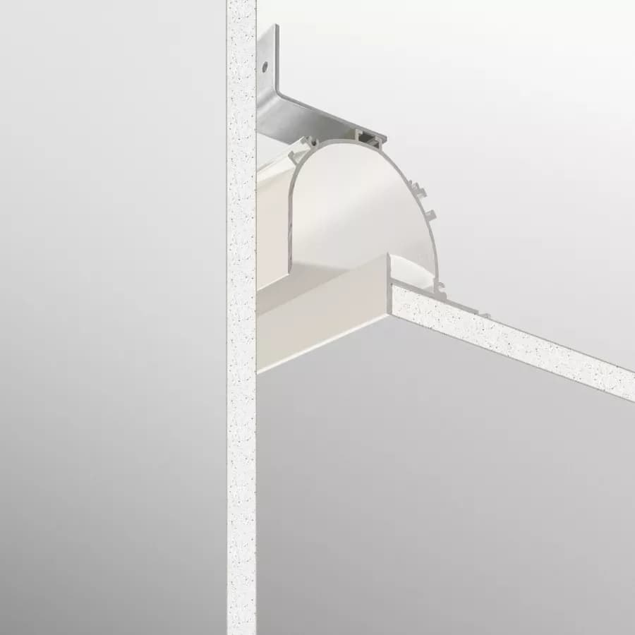 Profilo a veletta 200x9,5 cm in alluminio bianco con diffusore opale - Golly