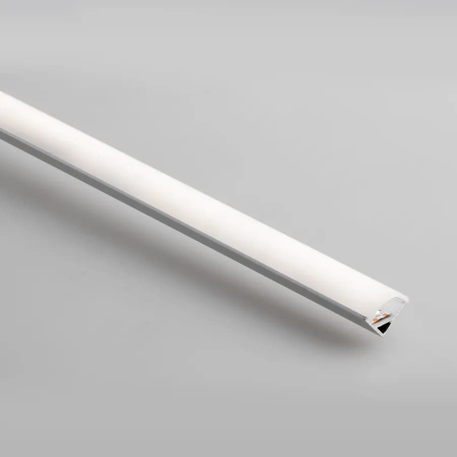 Profilo a parete 200x1,5 cm con diffusore curvo in alluminio silver - Yony