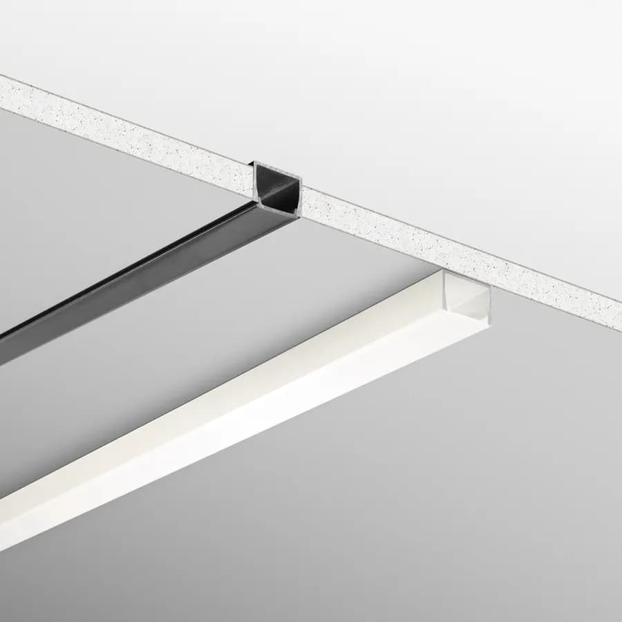 Profilo a doppia installazione 200x2,2 cm in alluminio nero - Lines