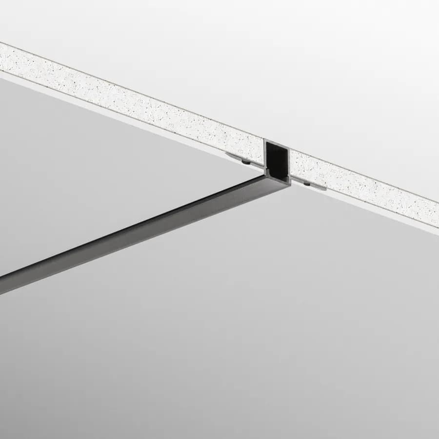 Profilo a rapido fissaggio 200x5,2 cm in alluminio nero con diffusore opale - Madamy