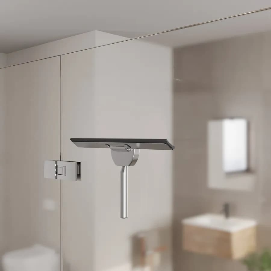 Tergivetro in acciaio inox cromo con ganci a muro e ventosa