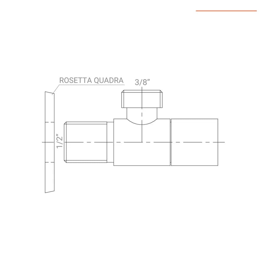 Rubinetto sottolavabo squadrato cromato con cartuccia ceramica 1/2'' x 3/8''