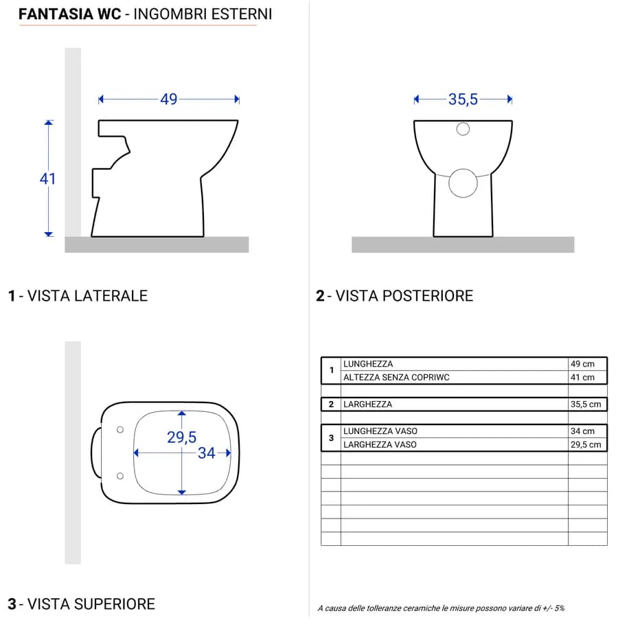 Sanitari a cacciata scarico orizzontale sedile SoftClose Serie Fantasia - Geberit