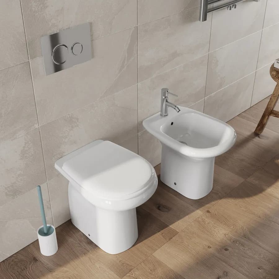 Sanitari a terra bagno serie completa di lavabo a colonna ceramica - Shira