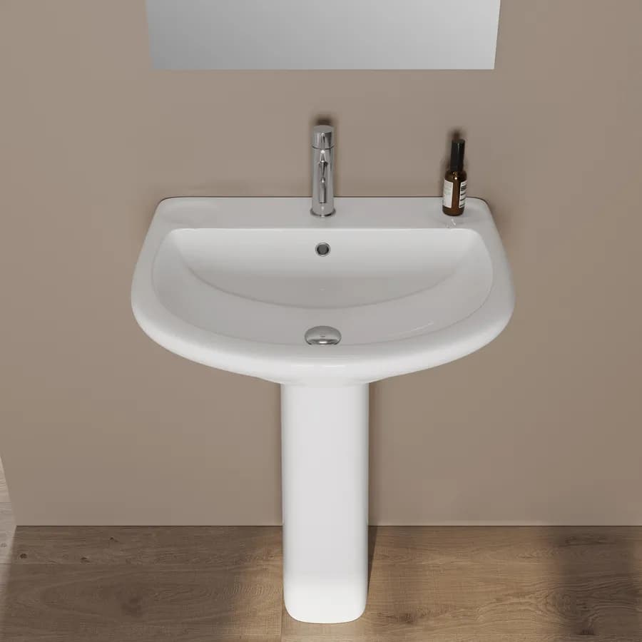 Sanitari a terra bagno serie completa di lavabo a colonna ceramica - Shira
