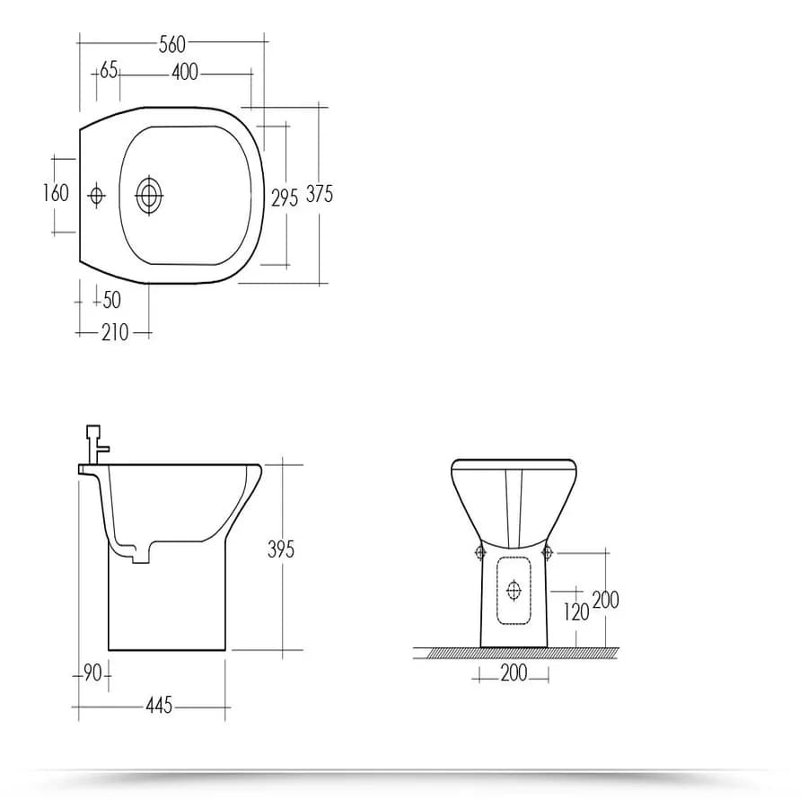 Sanitari a terra bagno serie completa di lavabo a colonna ceramica - Shira