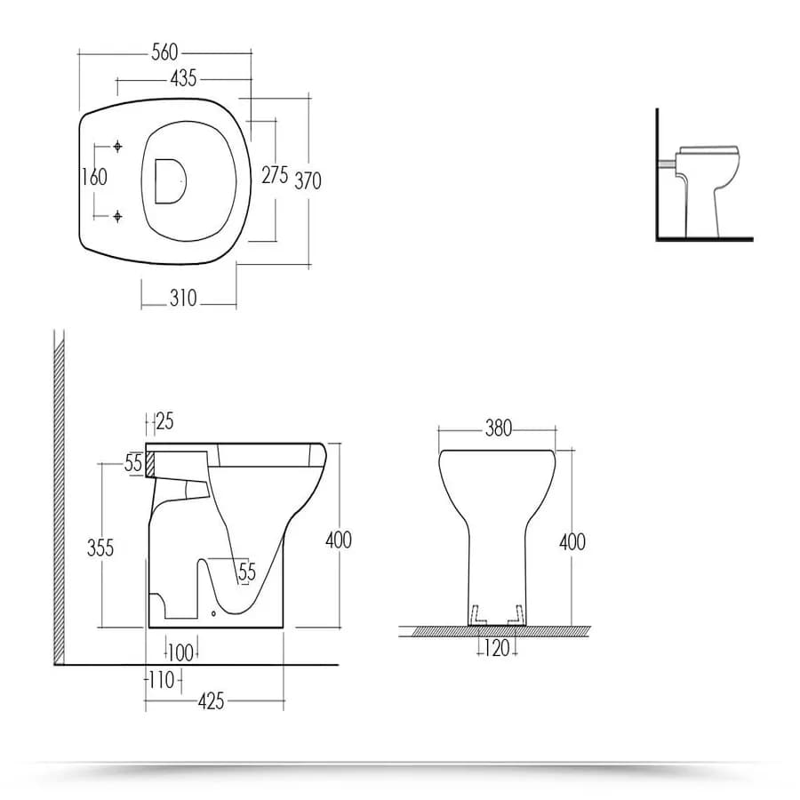 Sanitari a terra bagno serie completa di lavabo a colonna ceramica - Shira