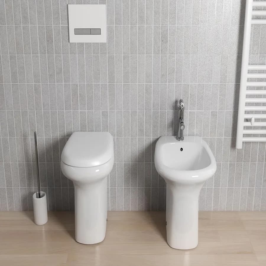 Sanitari a terra in ceramica arredo bagno wc bidet e copriwc - Shira