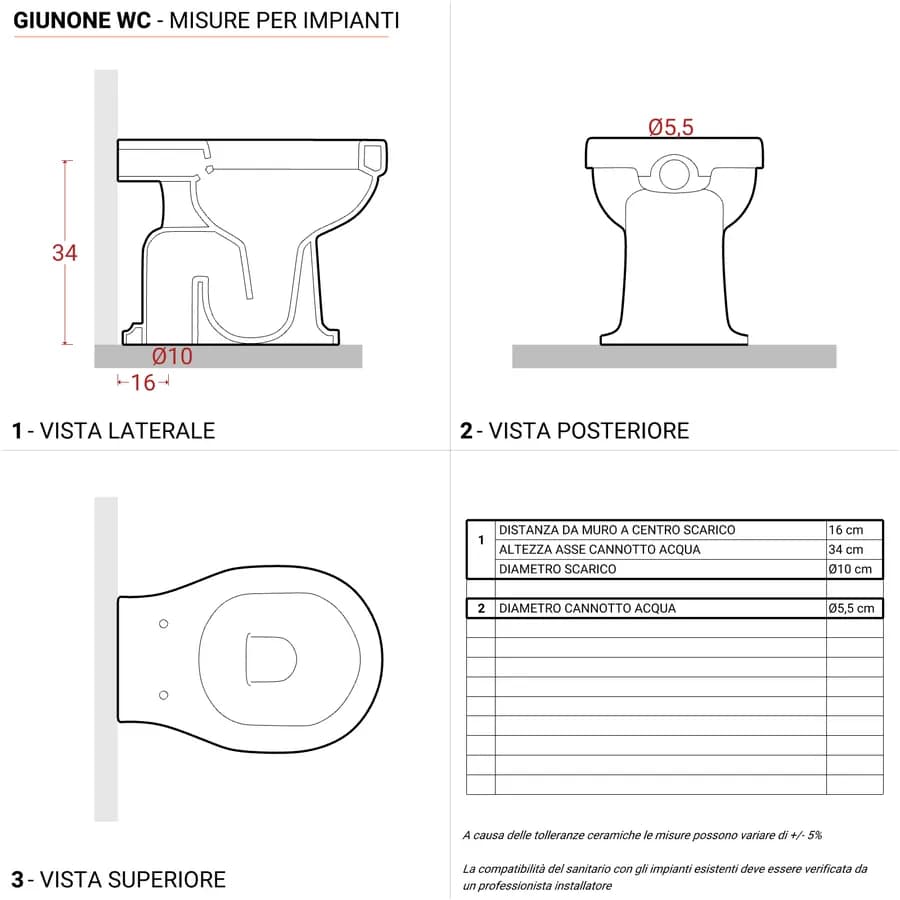 Sanitari Azzurra Giunone in ceramica completi di wc con scarico a terra
