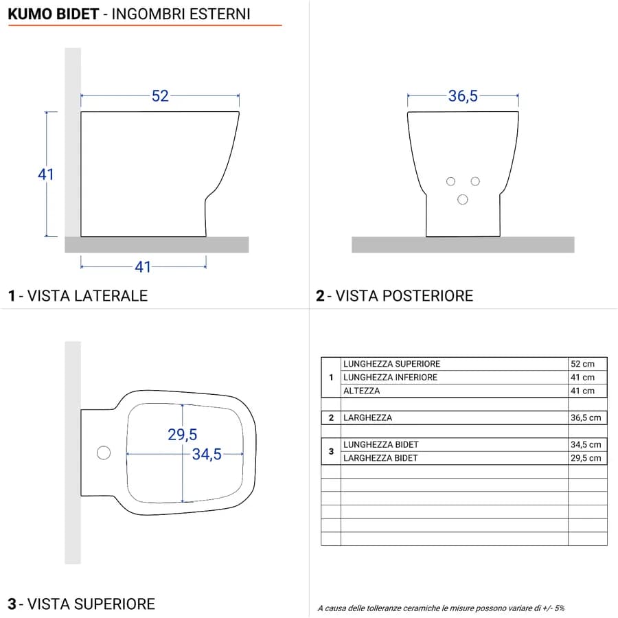 Sanitari filo muro ceramica completi di sedile antiurto soft-close - Kumo