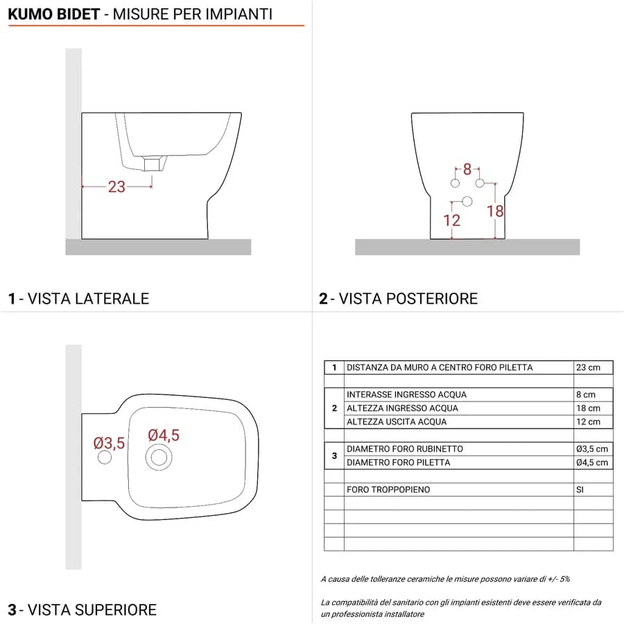 Sanitari filo muro ceramica completi di sedile antiurto soft-close - Kumo
