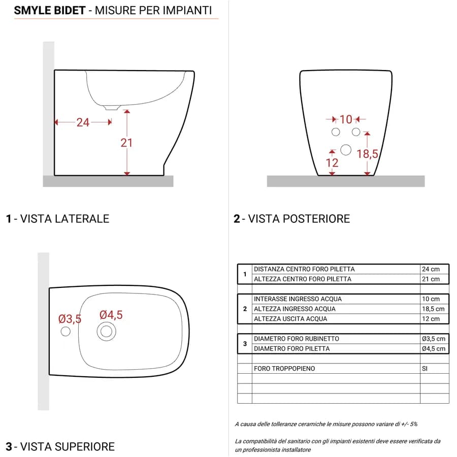 Sanitari filomuro a cacciata rimfree sedile SoftClose Serie Smyle Square - Geberit