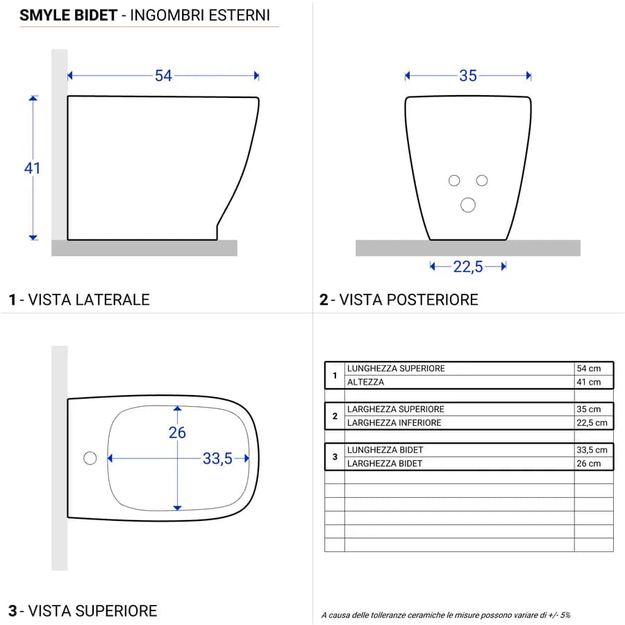 Sanitari filomuro a cacciata rimfree sedile SoftClose Serie Smyle Square - Geberit
