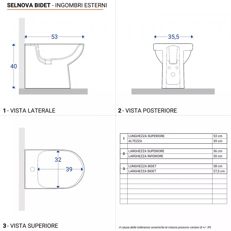 Sanitari filomuro ceramica completi di sedile copriwc Serie Selnova - Geberit