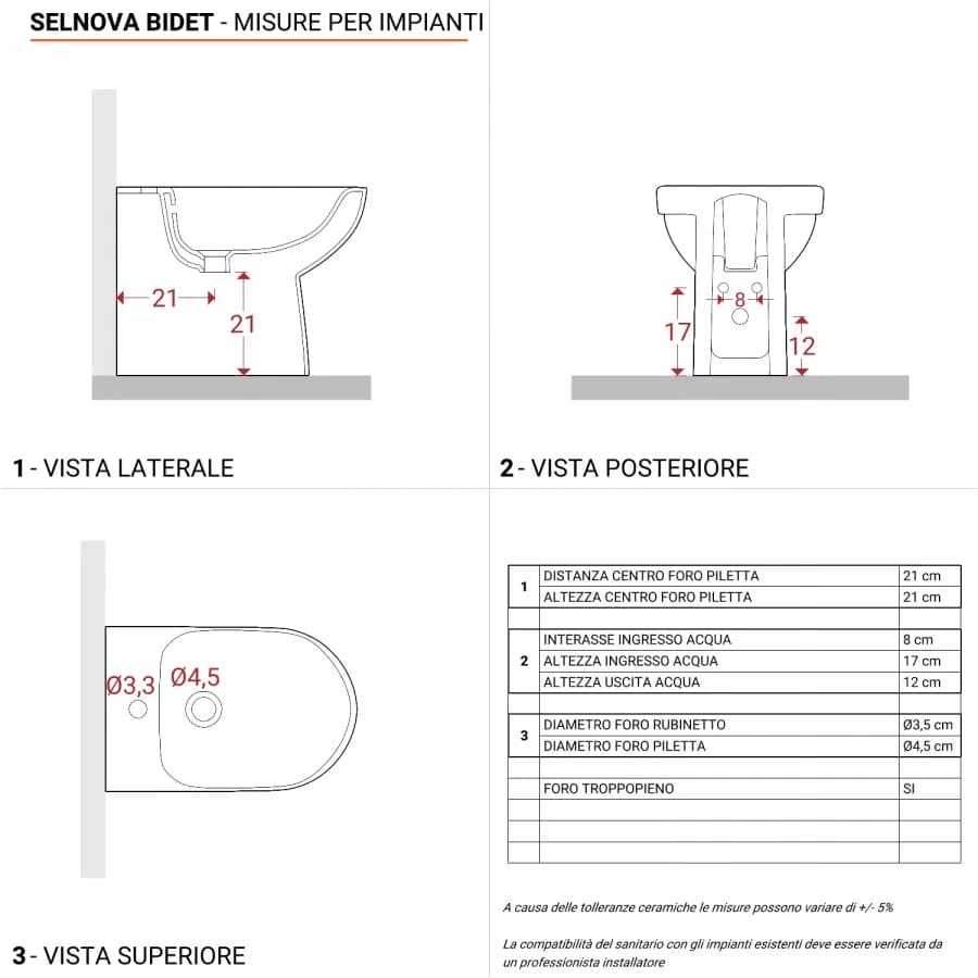 Sanitari filomuro ceramica completi di sedile copriwc Serie Selnova - Geberit