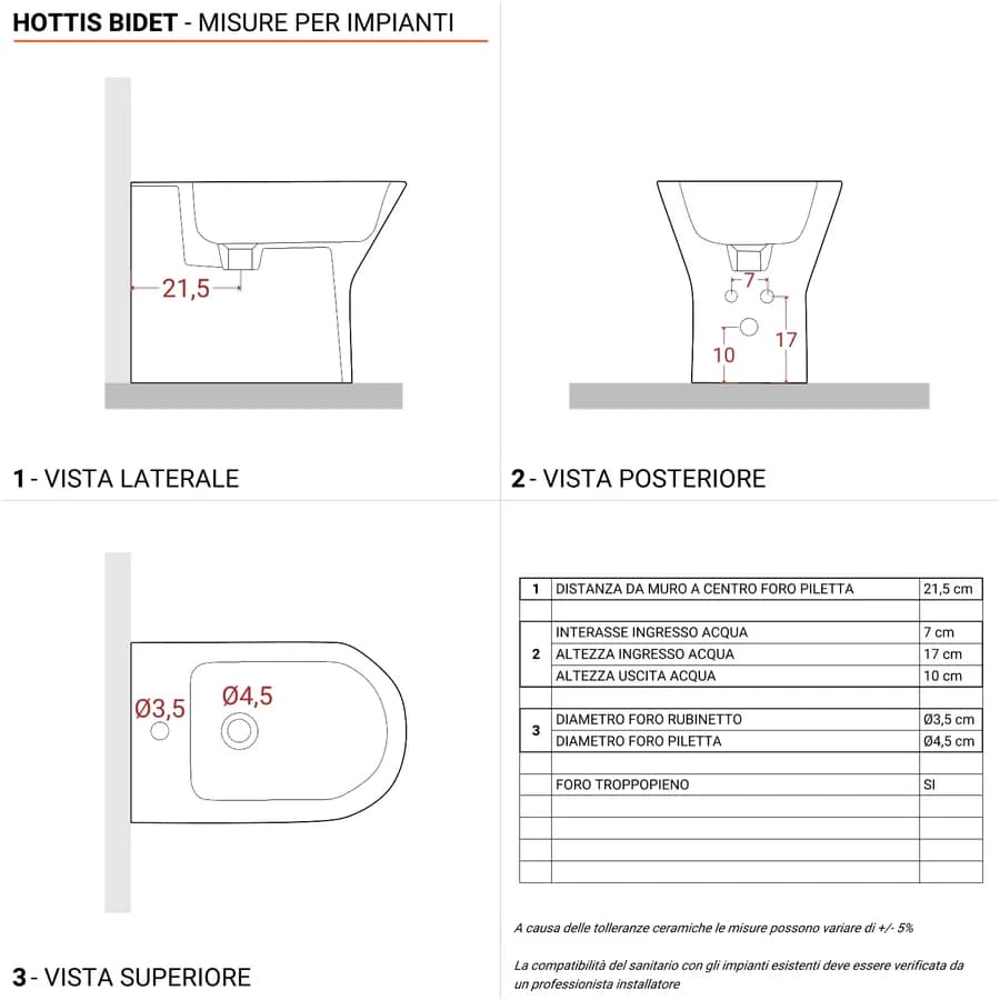 Sanitari filomuro coppia vaso rimless con bidet in ceramica e copriwc soft close - Hottis