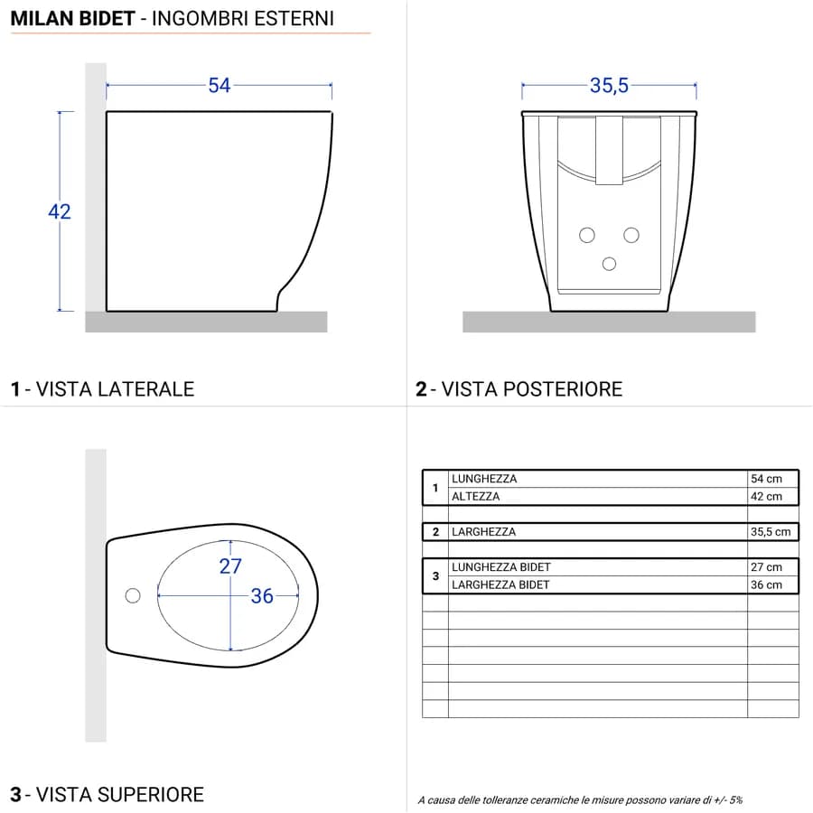 Sanitari filomuro in ceramica bianca e sedile copriwc