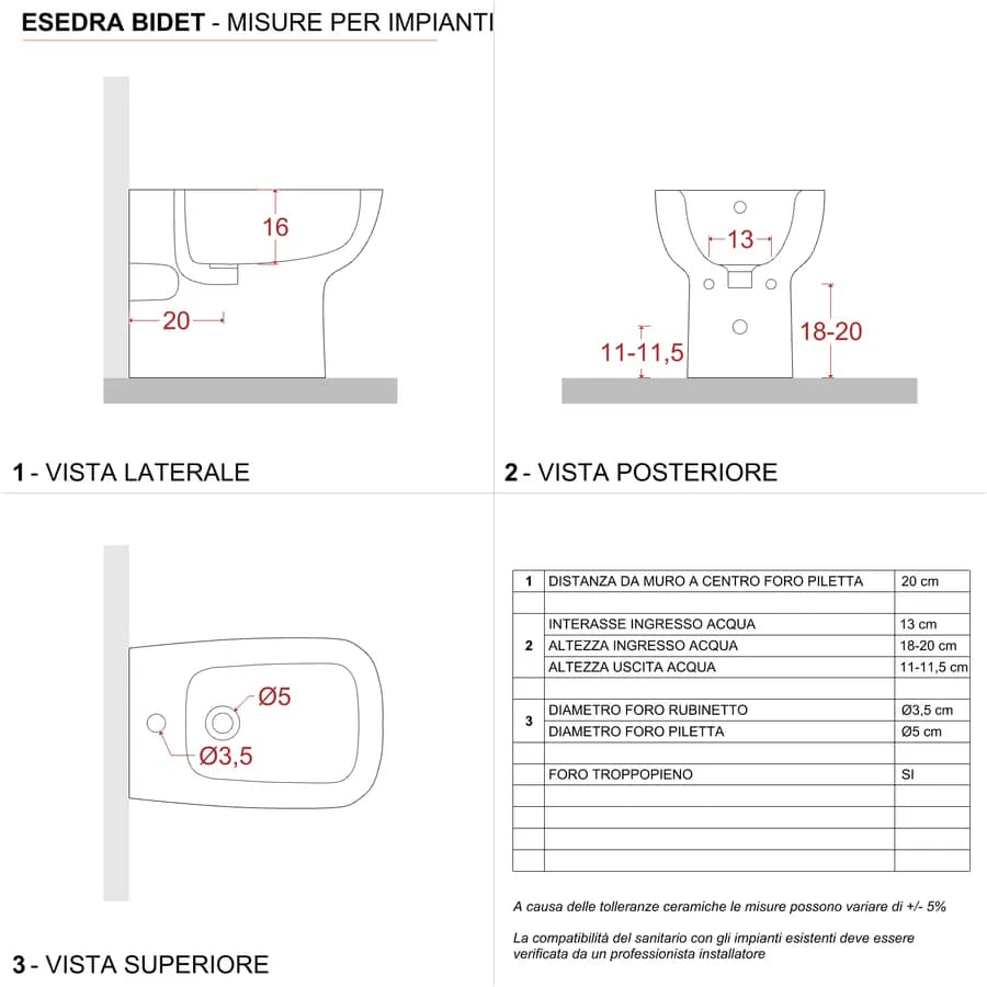 Sanitari filomuro in ceramica con scarico traslato - Esedra di Ideal Standard
