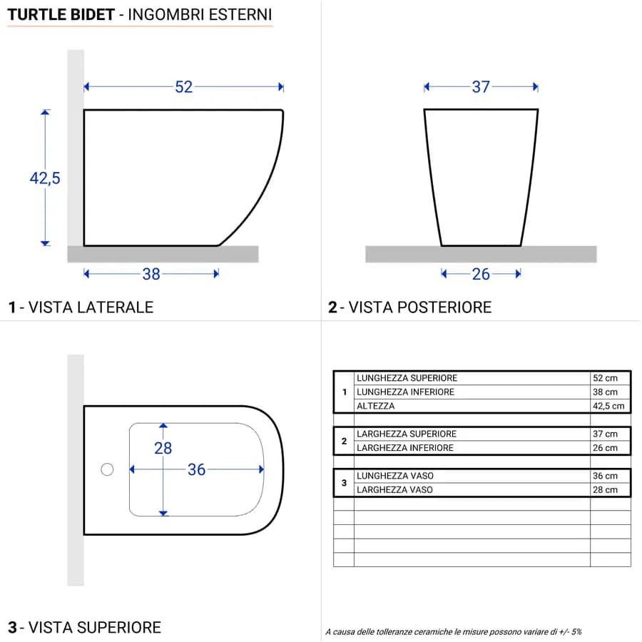 Sanitari filomuro rimless con sedile softclose e sgancio rapido - Turtle