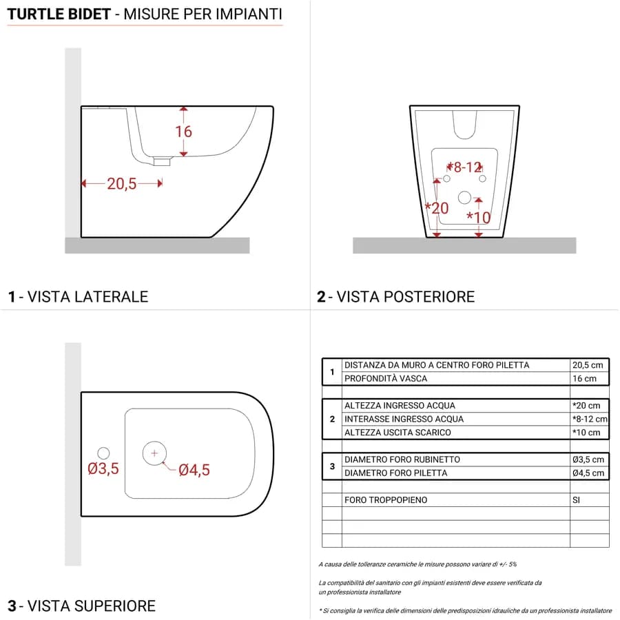 Sanitari filomuro rimless con sedile softclose e sgancio rapido - Turtle