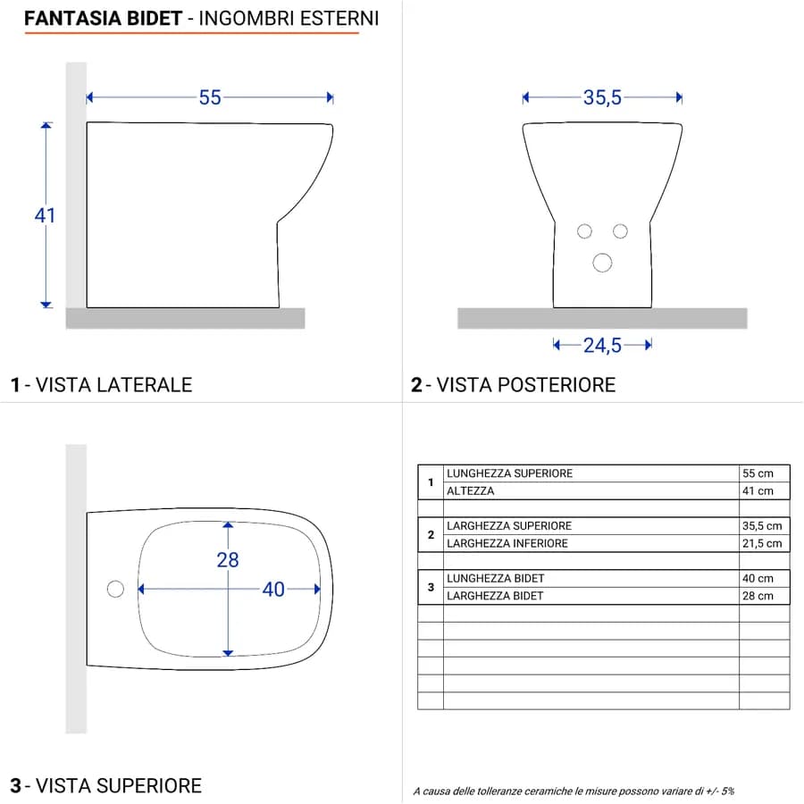 Sanitari filomuro sedile copriwc SoftClose Serie Fantasia - Geberit