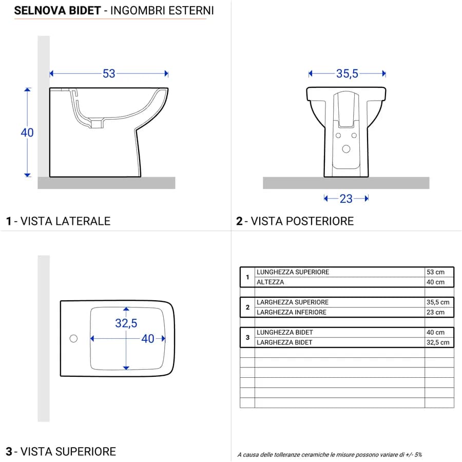 Sanitari monoblocco a cacciata rimfree allaccio laterale Serie Selnova Square - Geberit