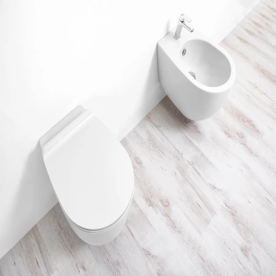Sanitari sospeso bidet + wc + sedile 56 cm bianco opaco - Vignoni di Simas