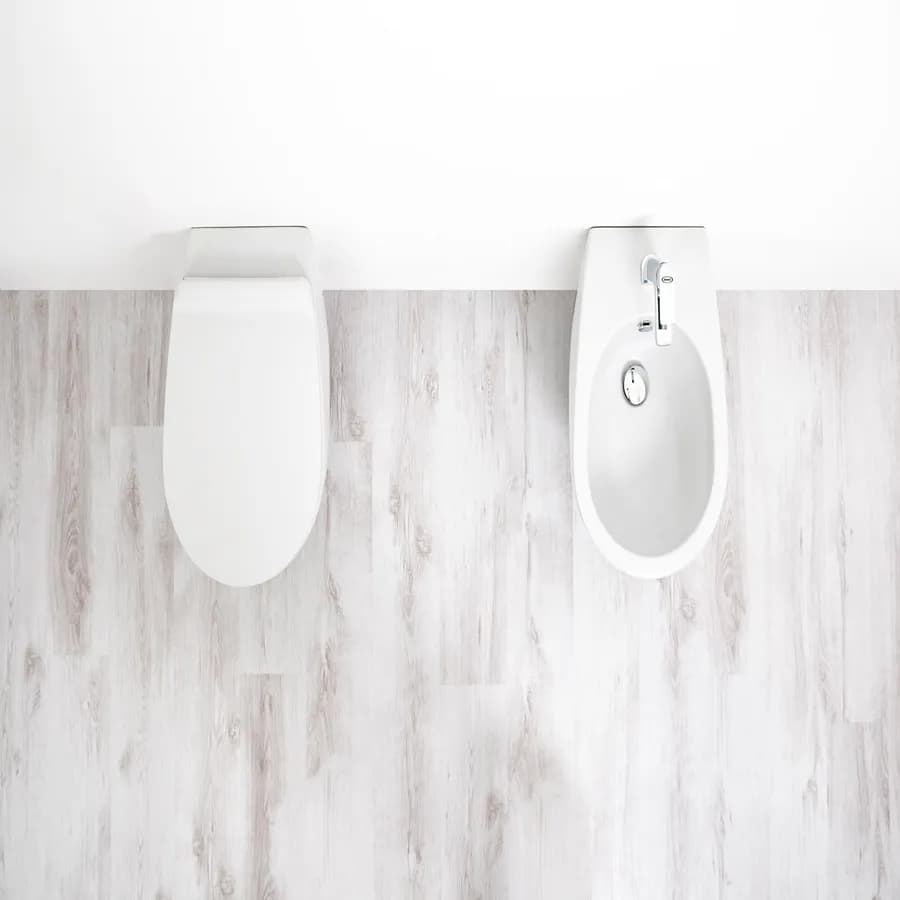 Sanitari sospeso bidet + wc + sedile 56 cm bianco opaco - Vignoni di Simas
