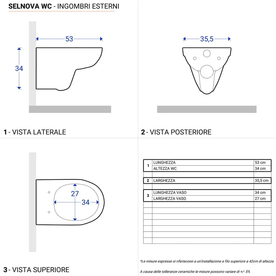 Sanitari sospesi a cacciata rimfree sedile cerniere inox Selnova - Geberit