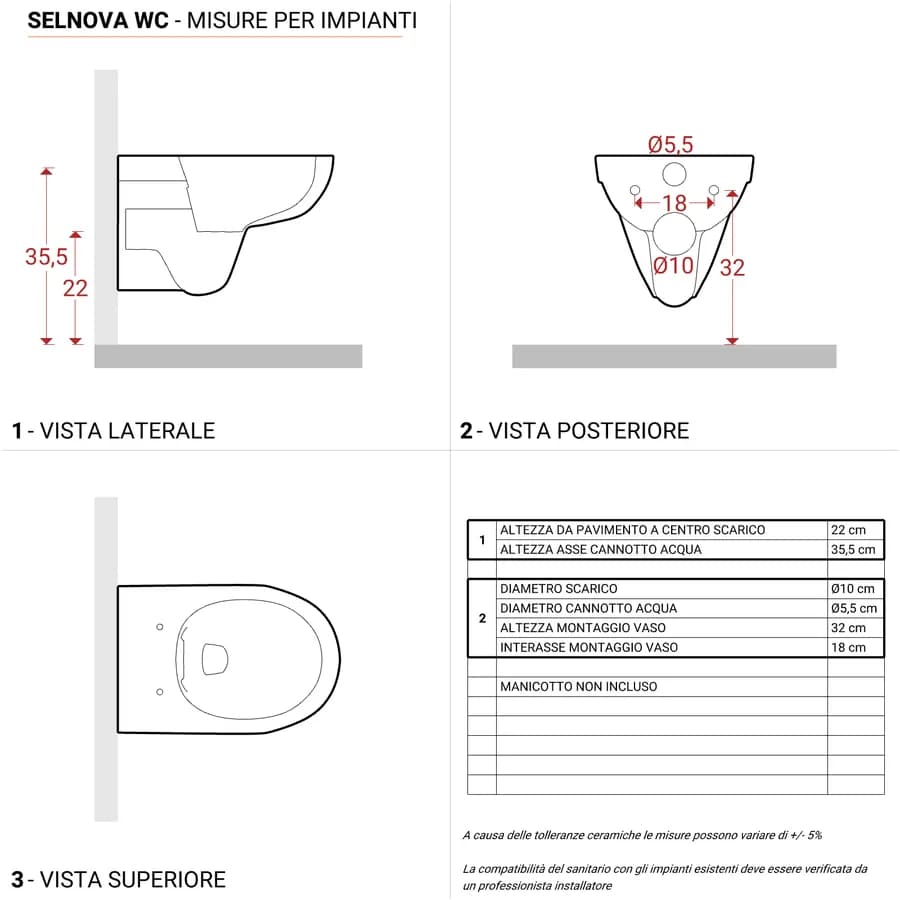 Sanitari sospesi a cacciata rimfree sedile cerniere inox Selnova - Geberit